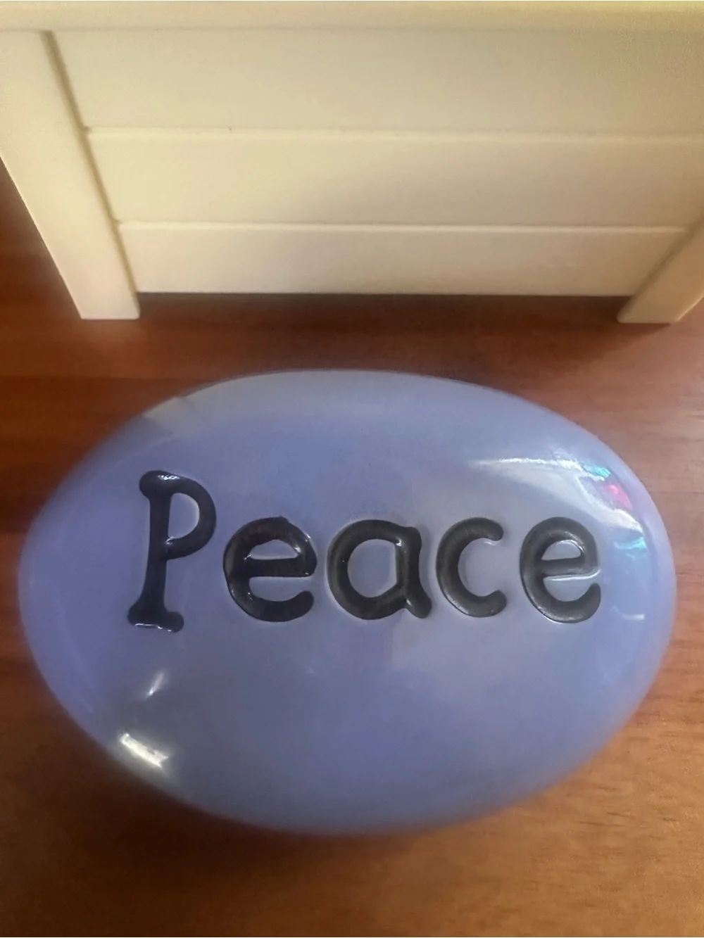 Peace & Love Decorative Ceramic Stones - Blue and Yellow